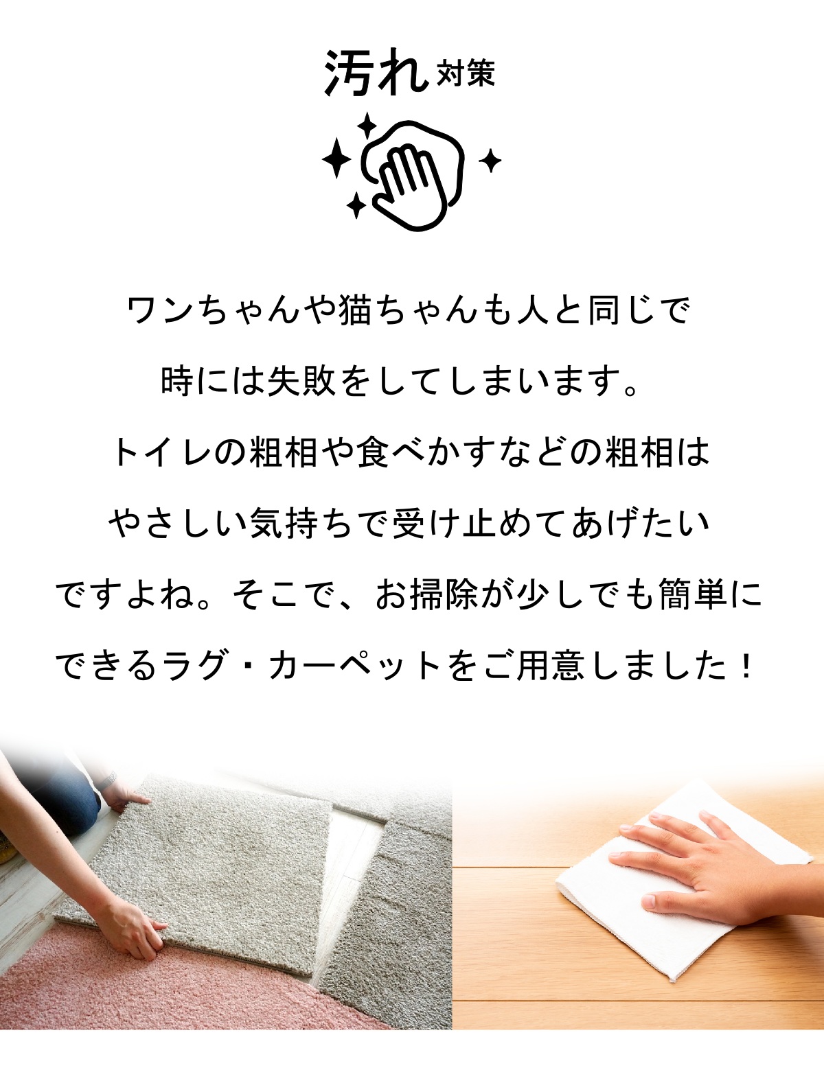 ペットの汚れ対策カーペット