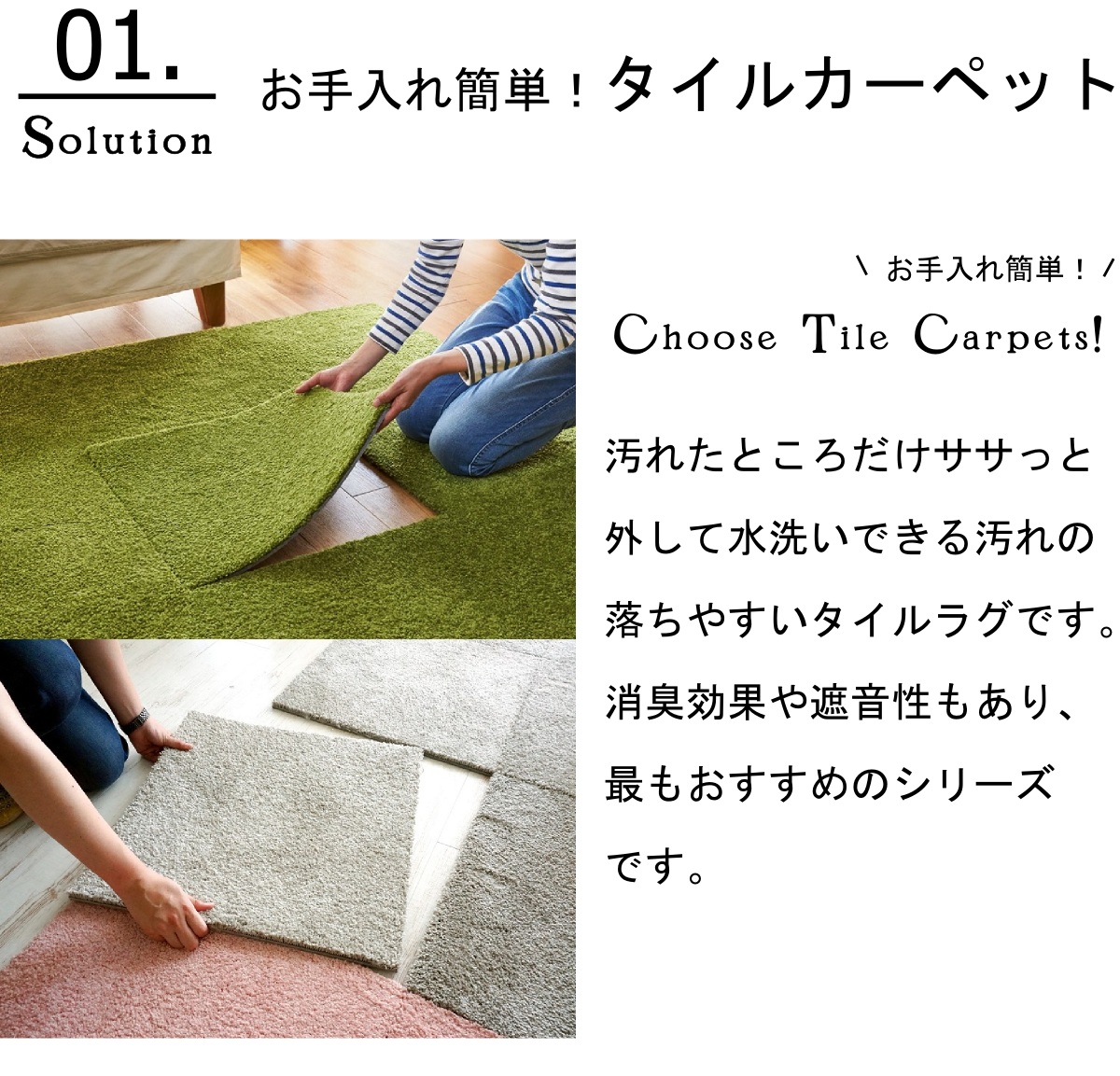 ペットの汚れ対策カーペット