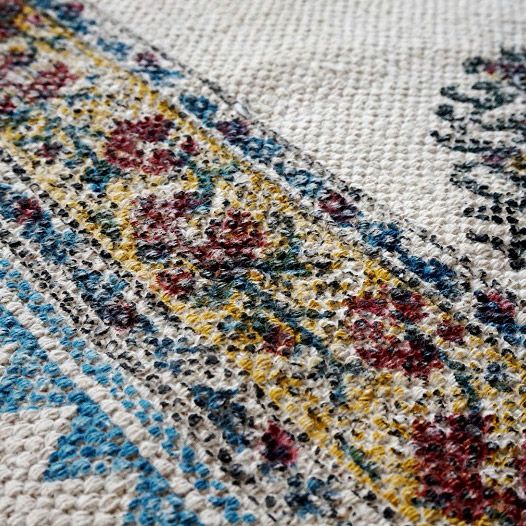 ハンドブロックプリントインドラグ・ナチュラルでおしゃれなデザイン