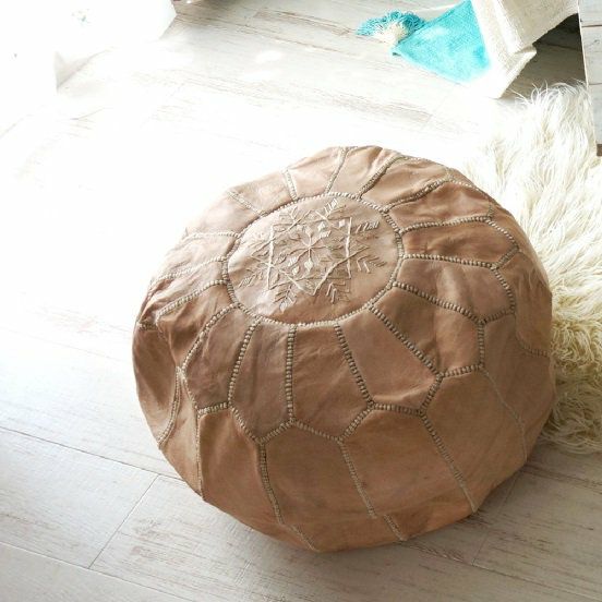 patati patata モロッコから直輸入！山羊の革のプフ＜プフフ