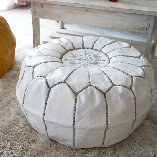 patati patata モロッコから直輸入！山羊の革のプフ＜プフフ ゴールド