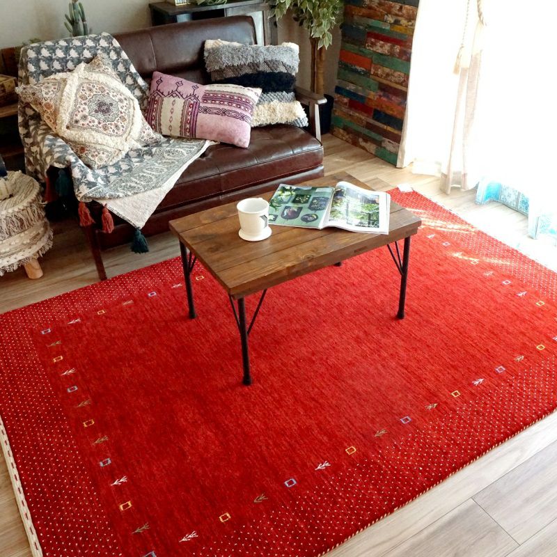 大人気！ウール100％のハンドルームインドギャッベラグ【Rug more