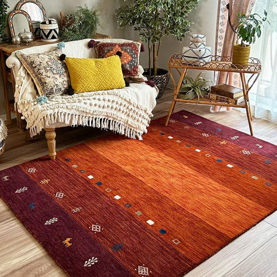大人気!ウール100%のハンドルームインドギャッベラグ【Rug more 大人気!ウール100%のハンドルームインドギャッベラグ【Rug more