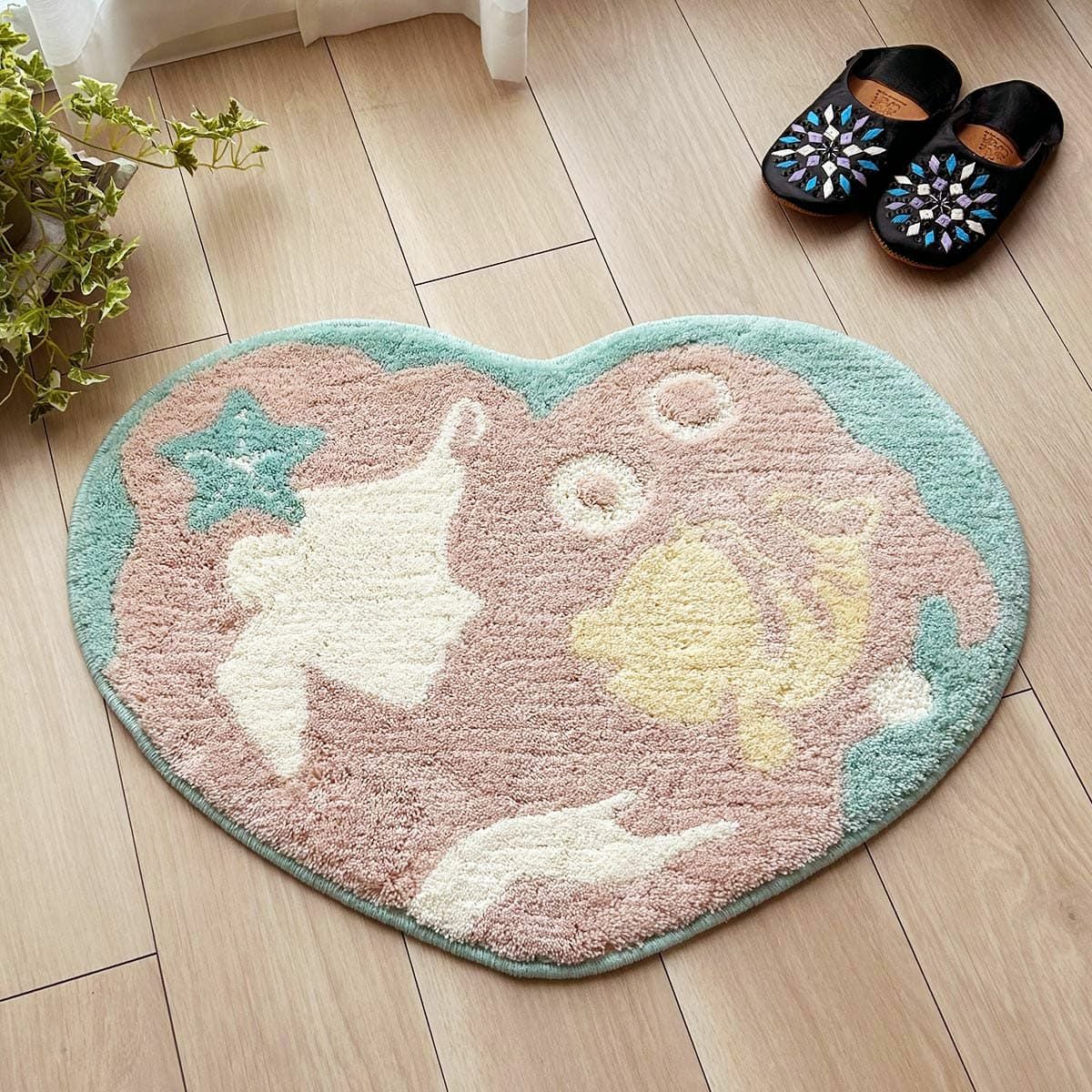 Disney】おしゃれなディズニー玄関マット 55×75cm ＜PRINCESS/Heart
