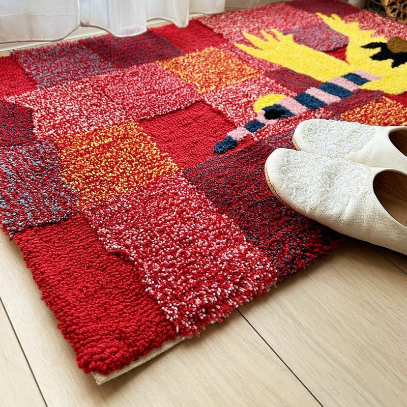 鶴 マット レッド