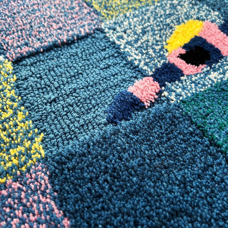 鶴 マット ブルー