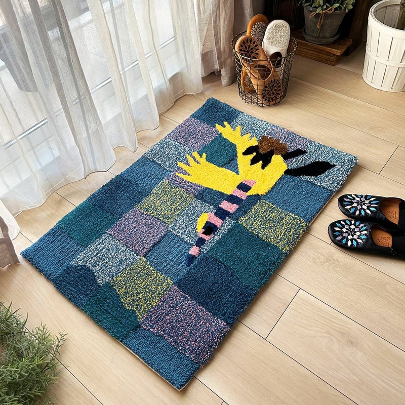 鶴 マット ブルー